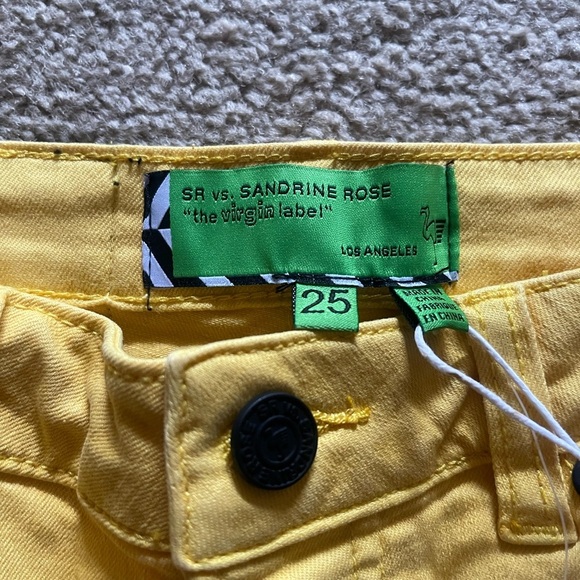NWT Free People SR vs Sandrine Rose Virgin Label Yellow Relax Straight Fit Jeans - Picture 5 of 8